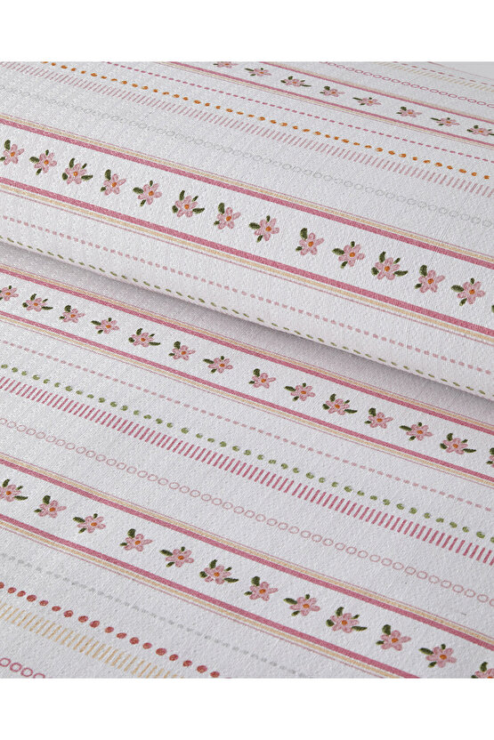 Daisy Stripes Ecosoft Tek Kişilik Pike 150x220 cm Pembe