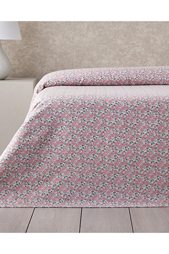 Bright Floral Ecosoft Çift Kişilik Pike 200x220 cm Pembe