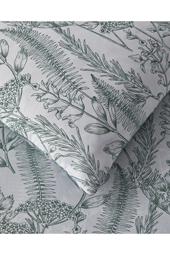 Botanical Spring Kolay Ütülenir Tek Kişilik Nevresim Takımı 160x220 cm Yeşil