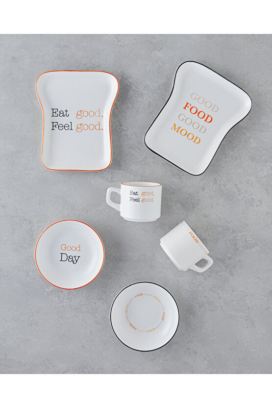 Good Mood Seramik Çerezlik 13 cm Turuncu-Siyah