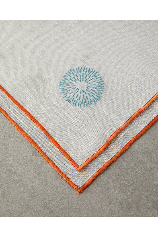 Coachella Splash Polyester 2li Misafir Peçetesi 40x40 Krem-Turuncu