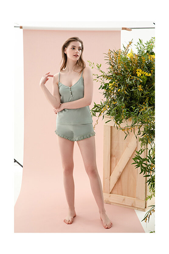Pure Basic Viskon Kadın Pijama Takımı Mint