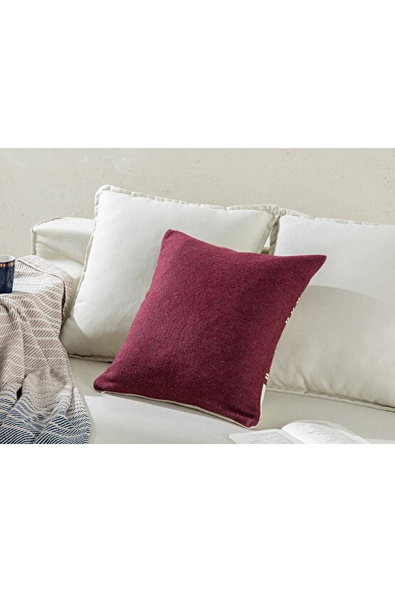 Moneta Dokuma Kırlent Kılıfı 45x45 Cm Bordo