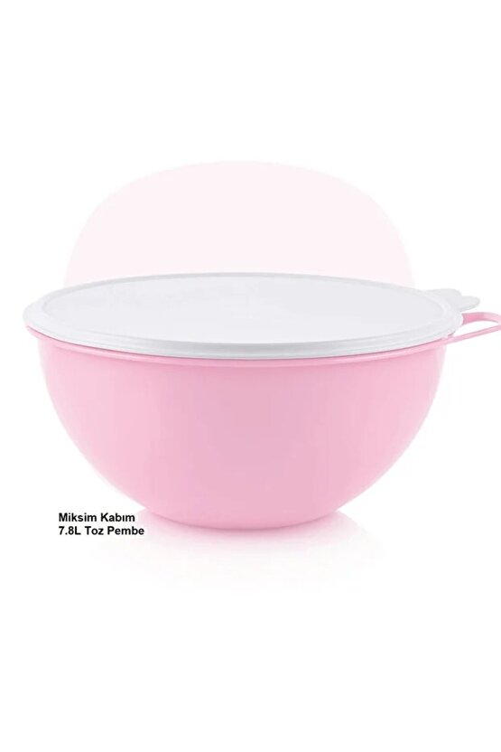 Miksim 7,8 litre toz pembe hamur ve yoğurt mayalama kabı