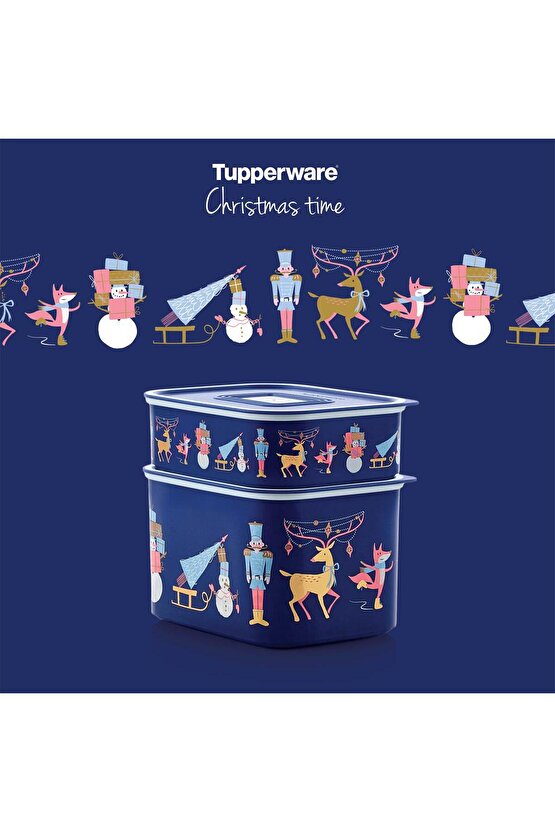 Su Serisi 2li Set Buzdolabı Saklama Kabı 500ml & 1.3 Lt