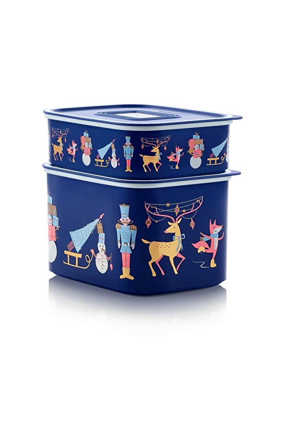 Su Serisi 2li Set Buzdolabı Saklama Kabı 500ml & 1.3 Lt