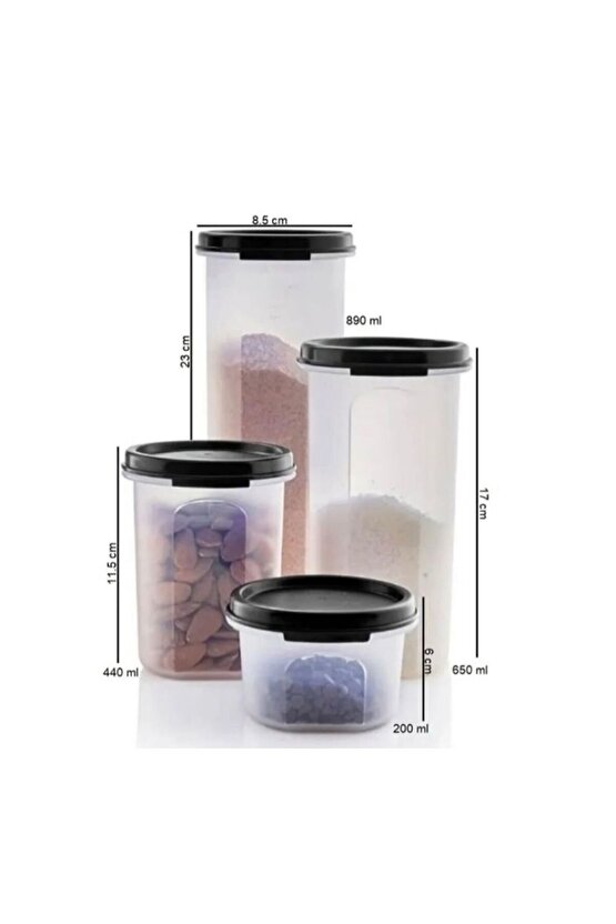 Oval Yuvarlak Siyah 16 Lı Set.