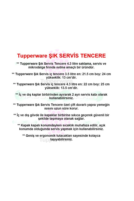 Şık Servis 4.3 Lt Mikrodalga Fırın Isıtma Tenceresi Hsgl