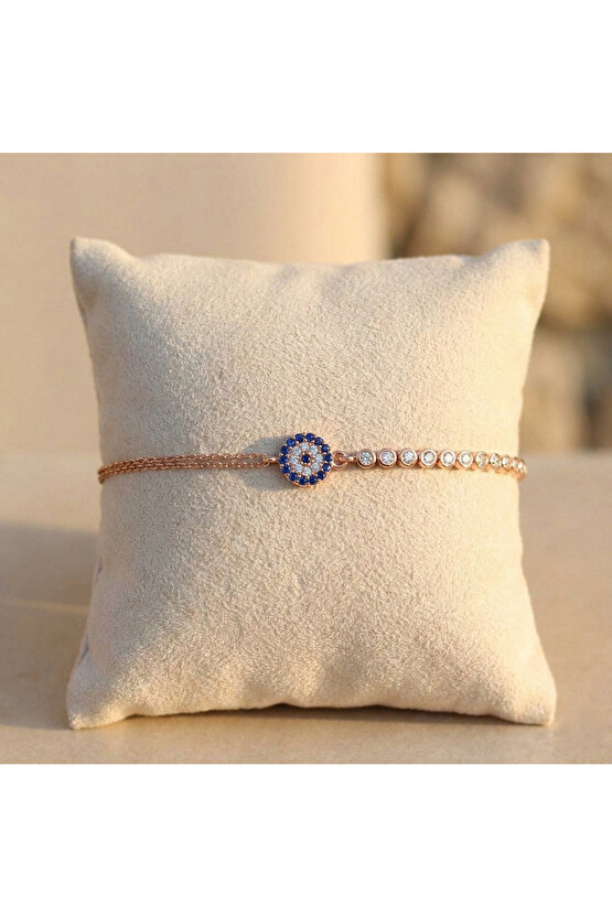 Kadın Rose Taşlı Gümüş Bileklik 925 Ayar