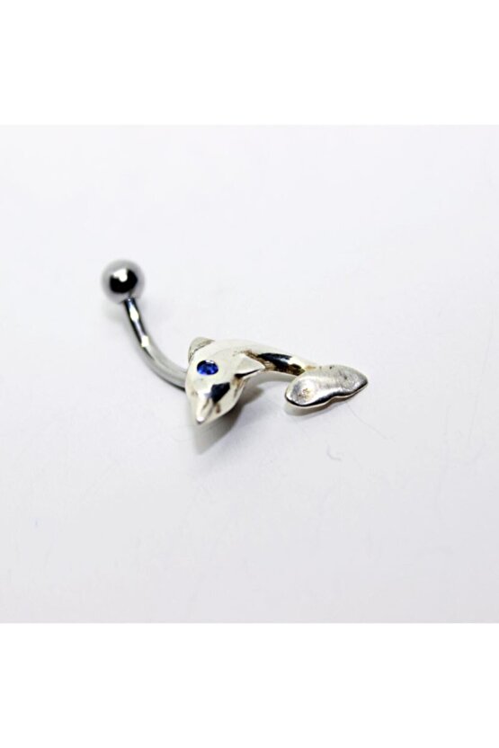 Kadın Mavi Taşlı Yunus Balığı Pıercıng