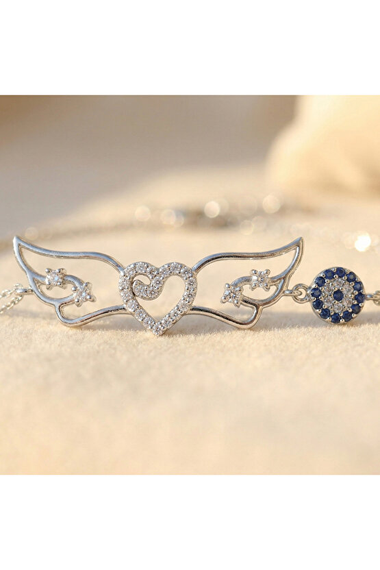 Kadın Kalpli Melek Kanadı Bileklik