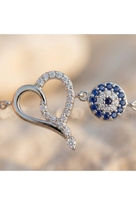 Taşlı Kalp Bileklik