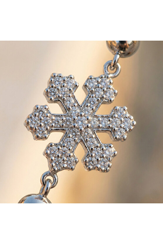 Top Detaylı Şarnelli Kar Tanesi Bileklik