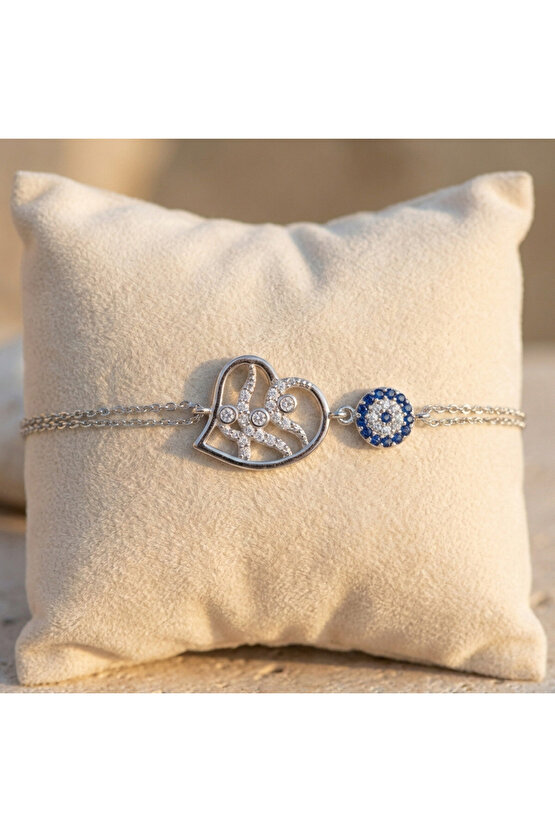 Kadın Taşlı Kalp Bileklik