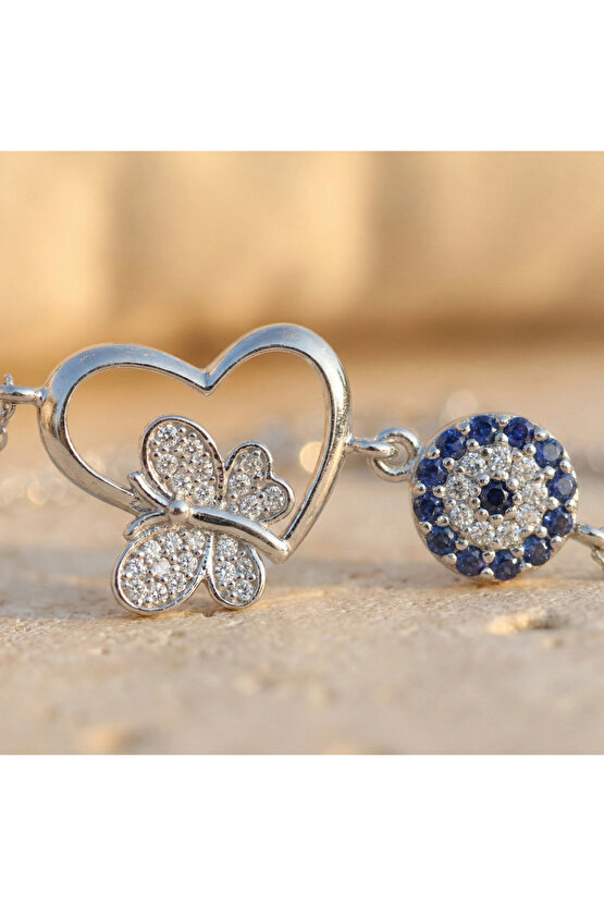 Kelebekli Kalp Bileklik