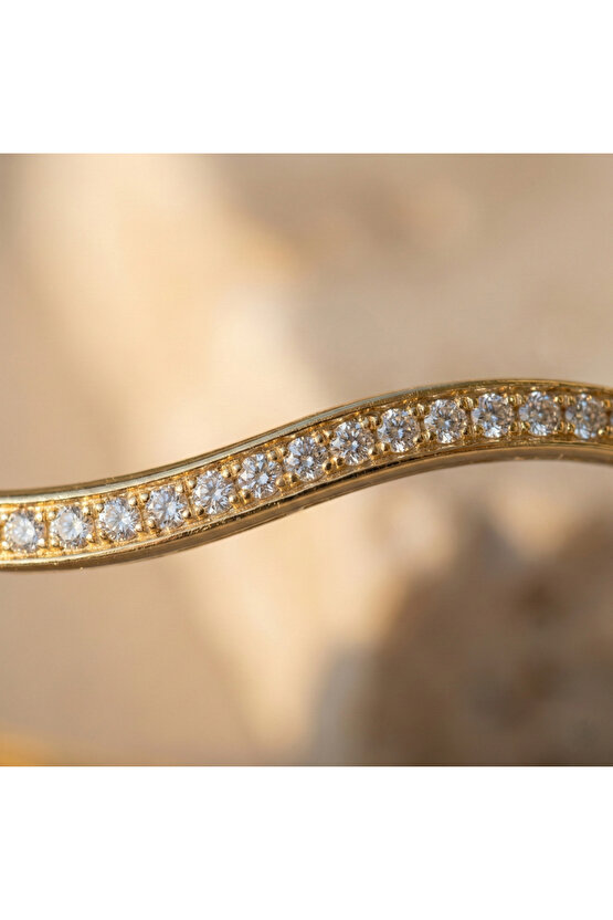 Gold Taşlı Şarnelli Bileklik