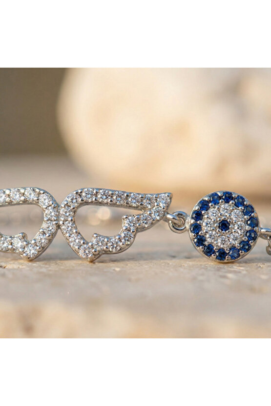 Taşlı Melek Kanadı Bileklik