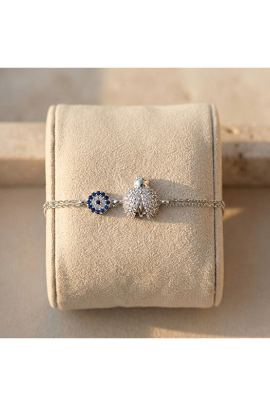 Taşlı Uğur Böceği Bileklik