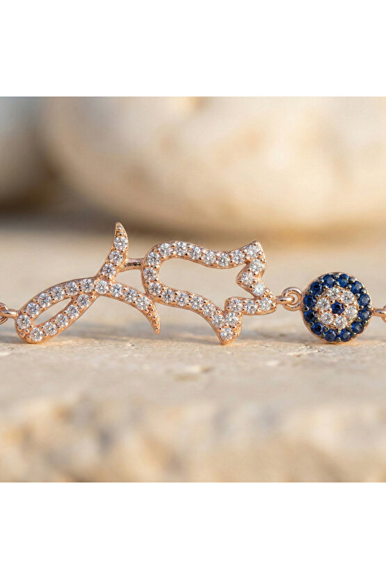 Taşlı Rose Lale Bileklik