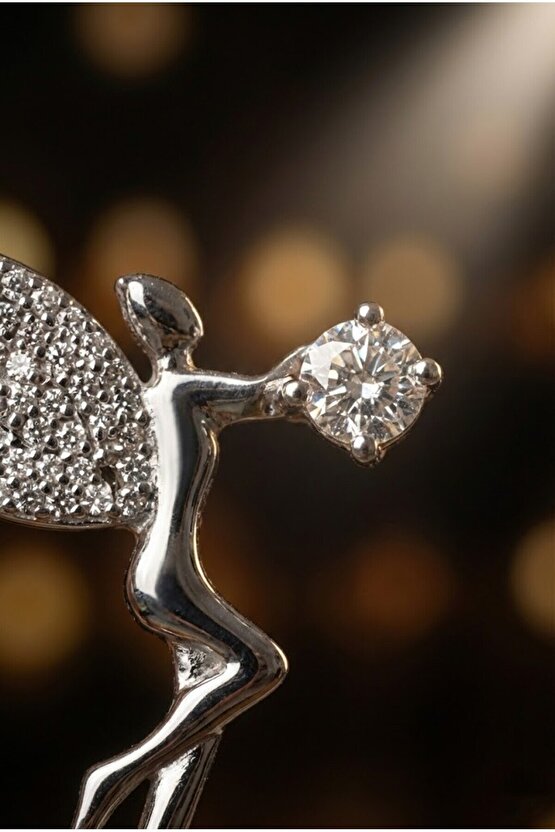 Taşlı Melek Kadın Kolye