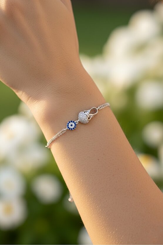 Taşlı Nazar Boncuklu Ayakkabı Bileklik