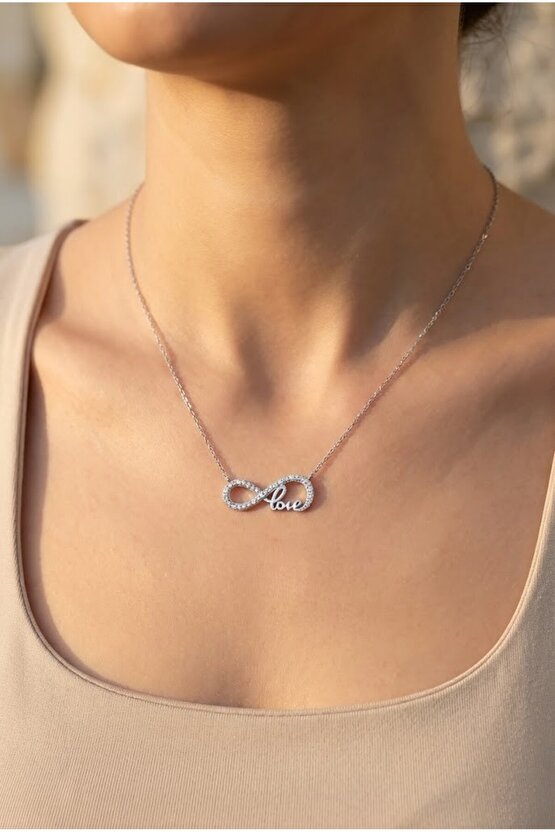Love Yazılı Sonsuzluk Kolye