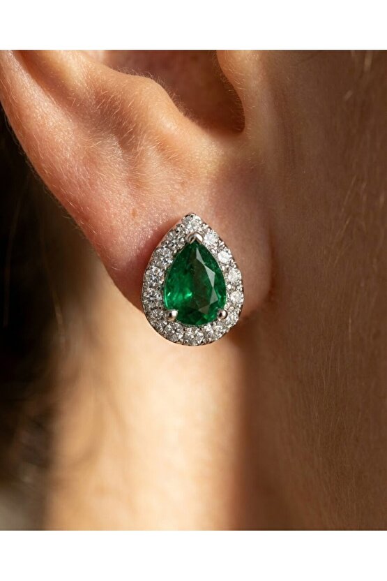 Yeşil Taşlı Ufak Küpe