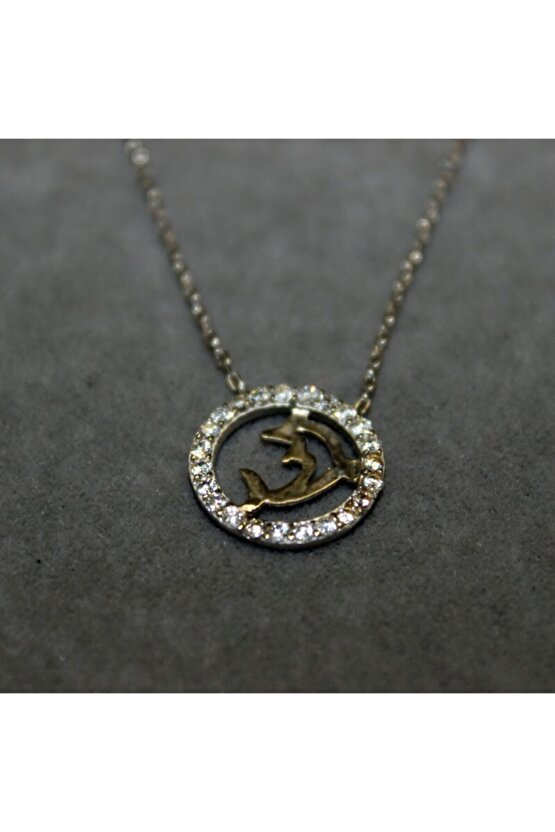 Taşlı Halkalı Balık Kolye