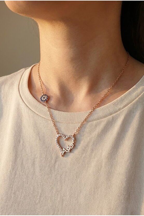 Taşlı Aşkım Kalp Kolye