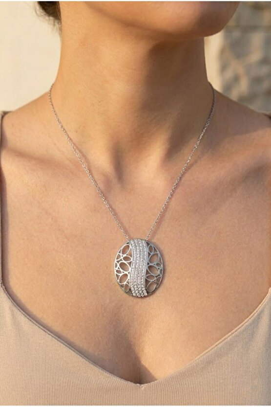 Osmanlı Motif Oval Kolye