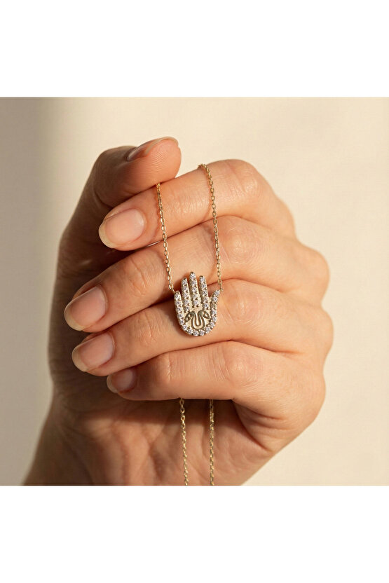 Işleme Detaylı Fatma Eli Kolye