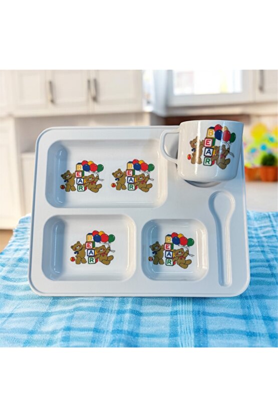 Çocuk Mama Tabak Tabldot Ve Bardağı Melamin