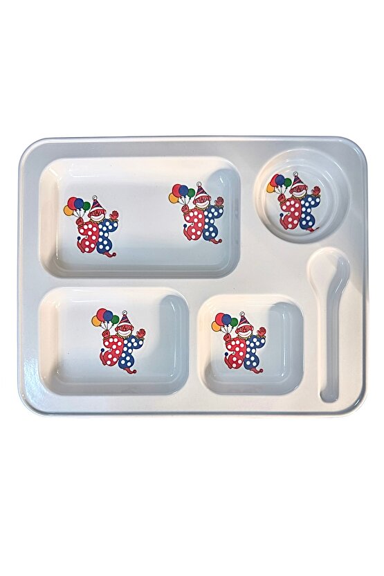Çocuk Mama Tabağı Tabldot 5 Bölmeli Melamin