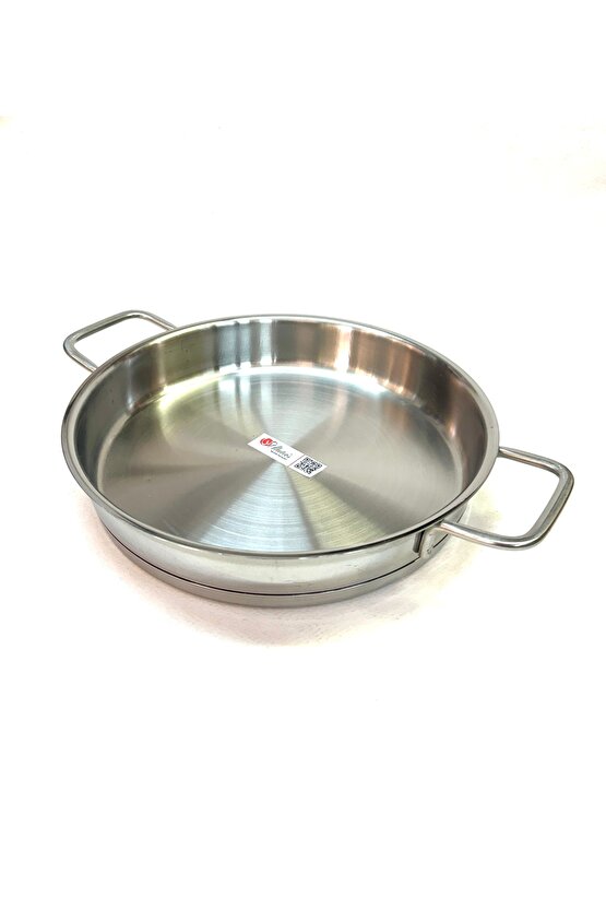 Paslanmaz Çelik Yapıştırmaz Kalın Taban Dik Yumurta Sahanı 20 Cm