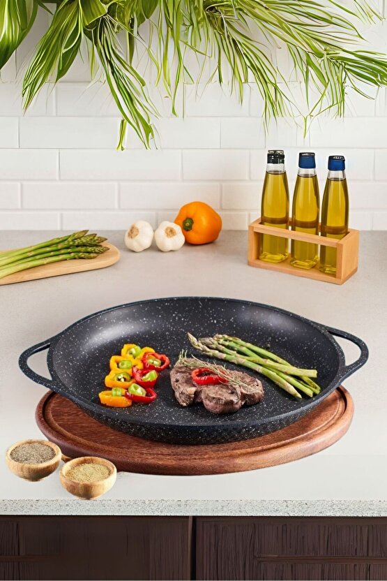 Granit Döküm Gözleme Saç Kavurma Tavası 36 Cm