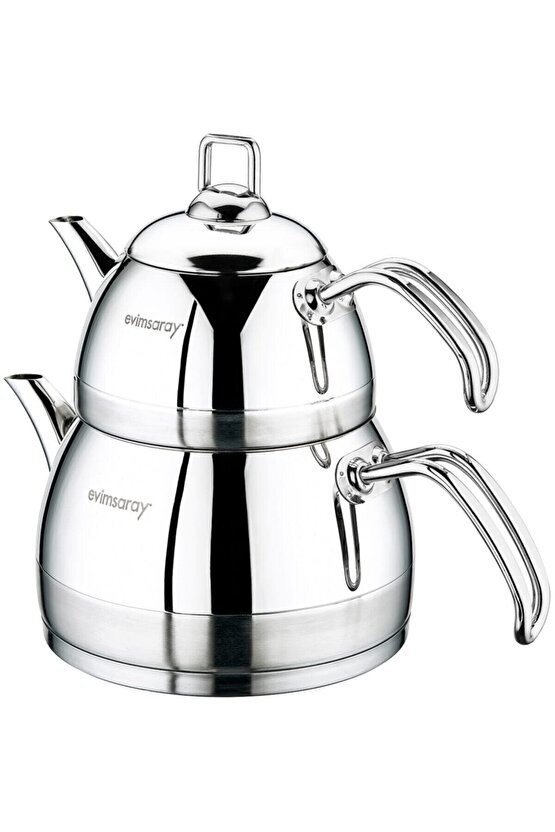 Çelik Venüs Orta Boy Çaydanlık Takımı Metalik
