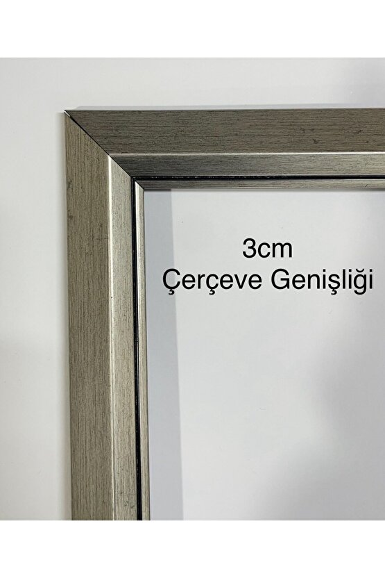 Gümüş Gri Çerçeveli Duvar Aynası & Boy Aynası-Özel Ölçü Seçenekleri-3cm Çerçeve Genişliği