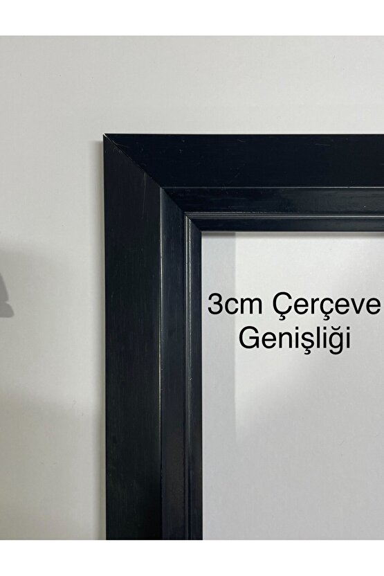Siyah Çerçeveli Duvar Aynası & Boy Aynası-Özel Ölçü Seçenekleri-3cm Çerçeve Genişliği