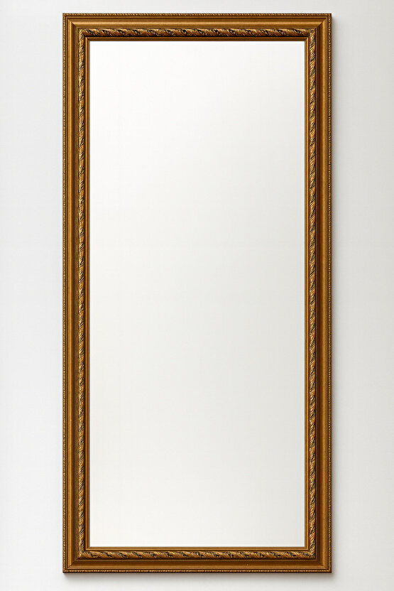 Altın Varaklı Çerçeveli Ayna - 5cm Çerçeve Genişliği - Gold Ayna - Klasik Varaklı Ayna-Salon Ayna