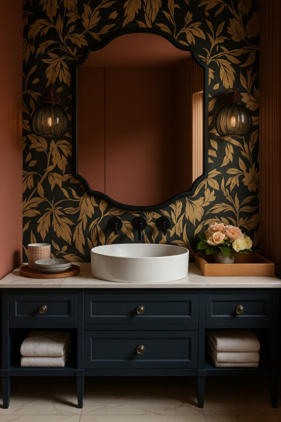 80x60 cm Çerçeveli Dekor Ayna  Banyo Aynası  Konsol Aynası