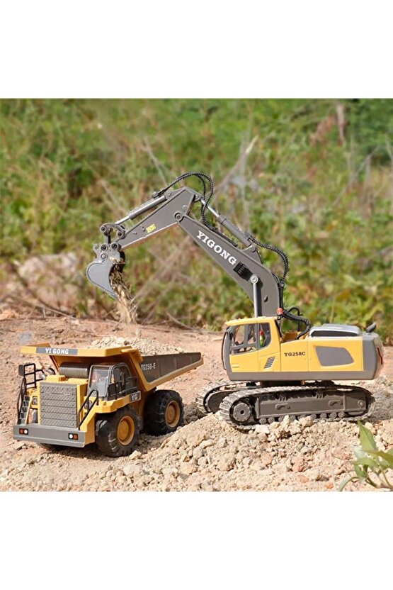 Uzaktan Kumandalı 680° Rotasyon Ekskavatör Premium Model Metal Hareketli Kepçe Oyuncak