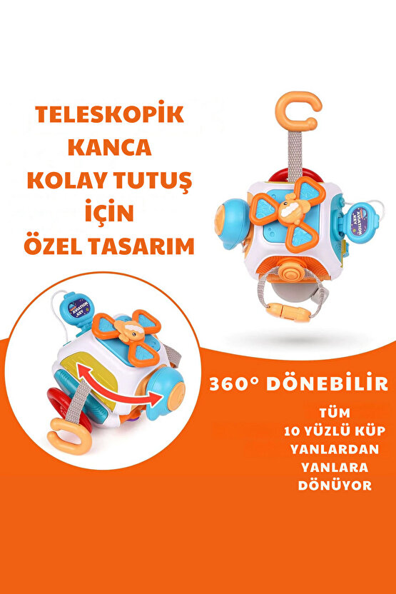 Oyuncak Montessori DuyusalEğitici Öğretici Eğlendirici 10u 1 Arada Aktivite Oyuncağı +18 Ay