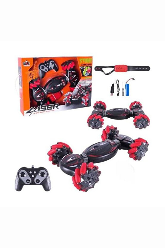 Oyuncak Uzaktan Kumanda ve Bilekten Kontrollü 2.4G Işıklı ve Müzikli Araba Çift Kumandalı