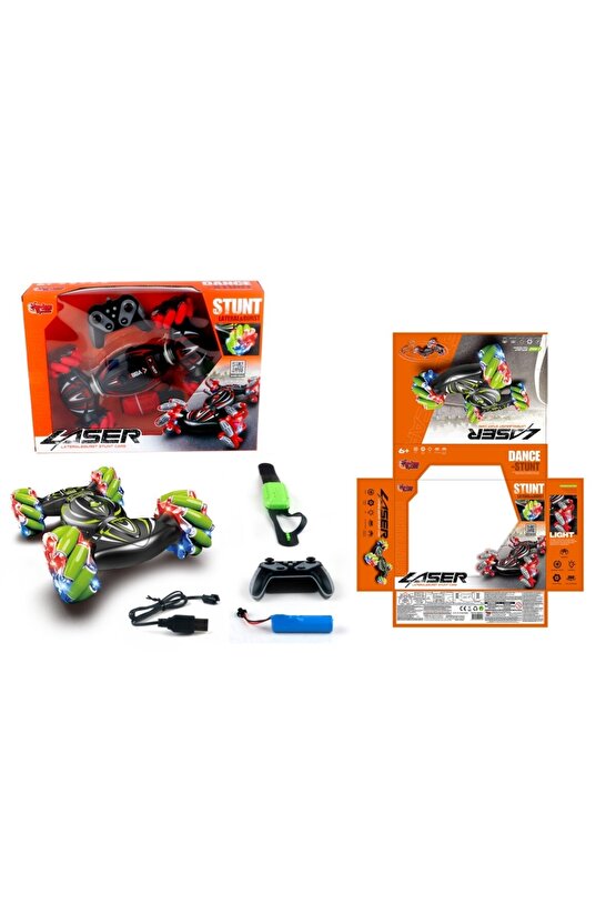 Uzaktan Kumanda ve Bilekten Kontrollü 2.4G Işıklı ve Müzikli Araba