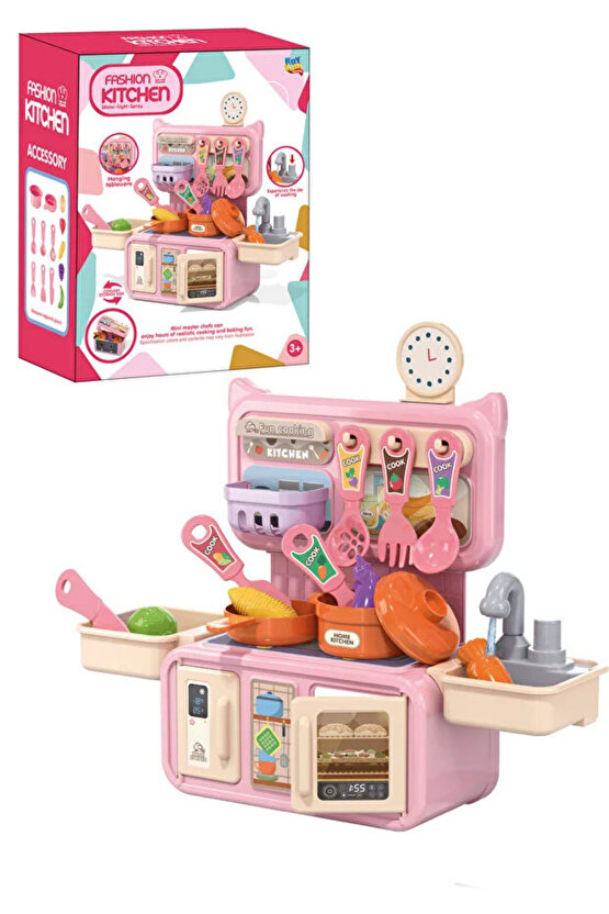 Oyuncak Buharlı Musluklu Sulu Mini Mutfak Seti Mutfak Oyuncağı Renkli