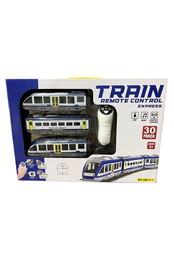 Oyuncak Uzaktan Kumandalı 30 Parça Sesli ve Işıklı 176 Cm Ray Uzunluğunda Hızlı Tren Seti