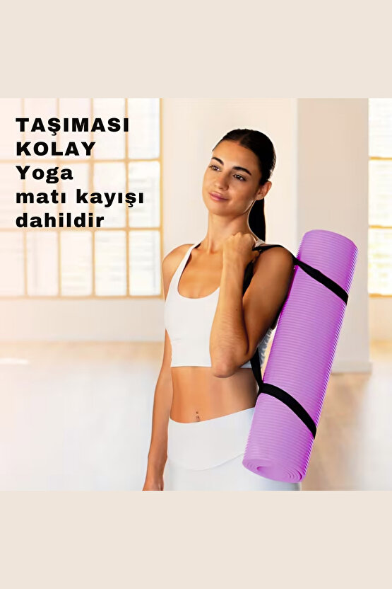 Ev ve Spor Salonuna Uygun Ultra Yumuşak Silikon 10 MM Yoga ve Pilates Matı Taşıma Askı Aparatı
