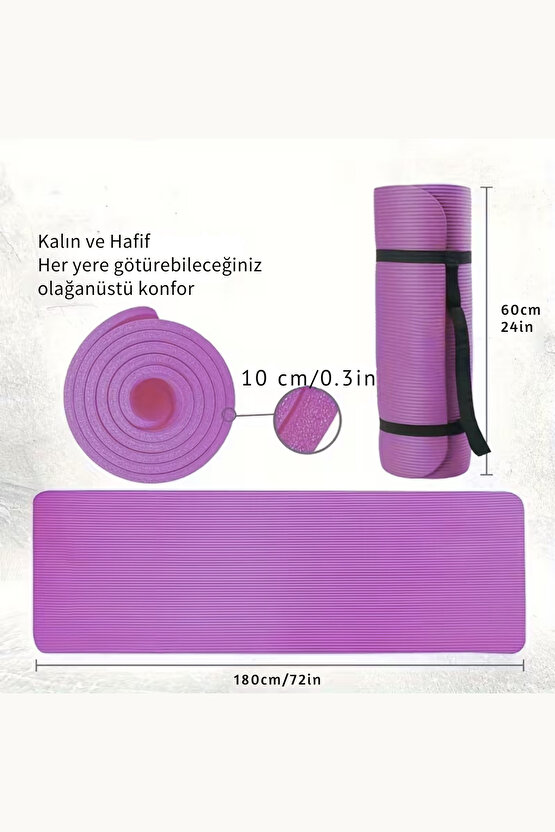 Ev ve Spor Salonuna Uygun Ultra Yumuşak Silikon 10 MM Yoga ve Pilates Matı Taşıma Askı Aparatı