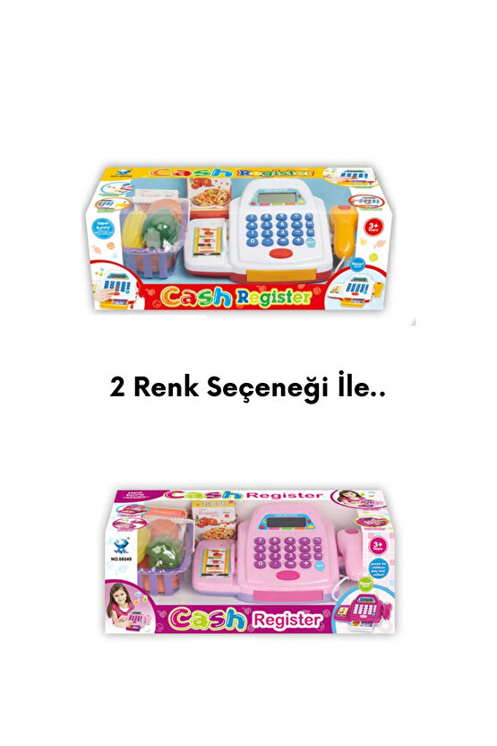 Oyuncak Işıklı Ve Sesli YazarKasa (Aksesuarlı) Hesap Makinası Barkod Okuyucu Alışveriş Set pilhediye