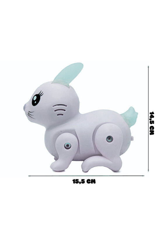 Oyuncak Hareketli Pilli Müzikli Ve Işıklı Sevimli Zıpzıp Tavşan Kuyruk ve Kulağı Hareketli